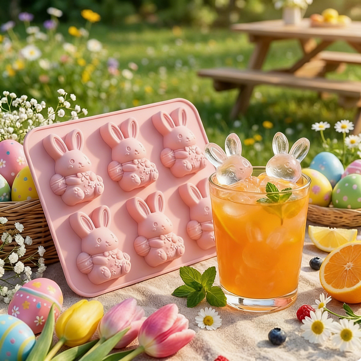 Mini Highland Cow/Rabbit Ice Cube Mold – Cute 3D Ice for Drinks, Parties & Gifts