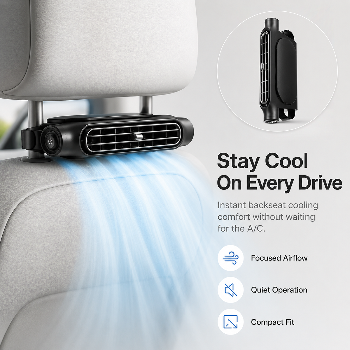 Rechargeable Car Seat Cooling Fans