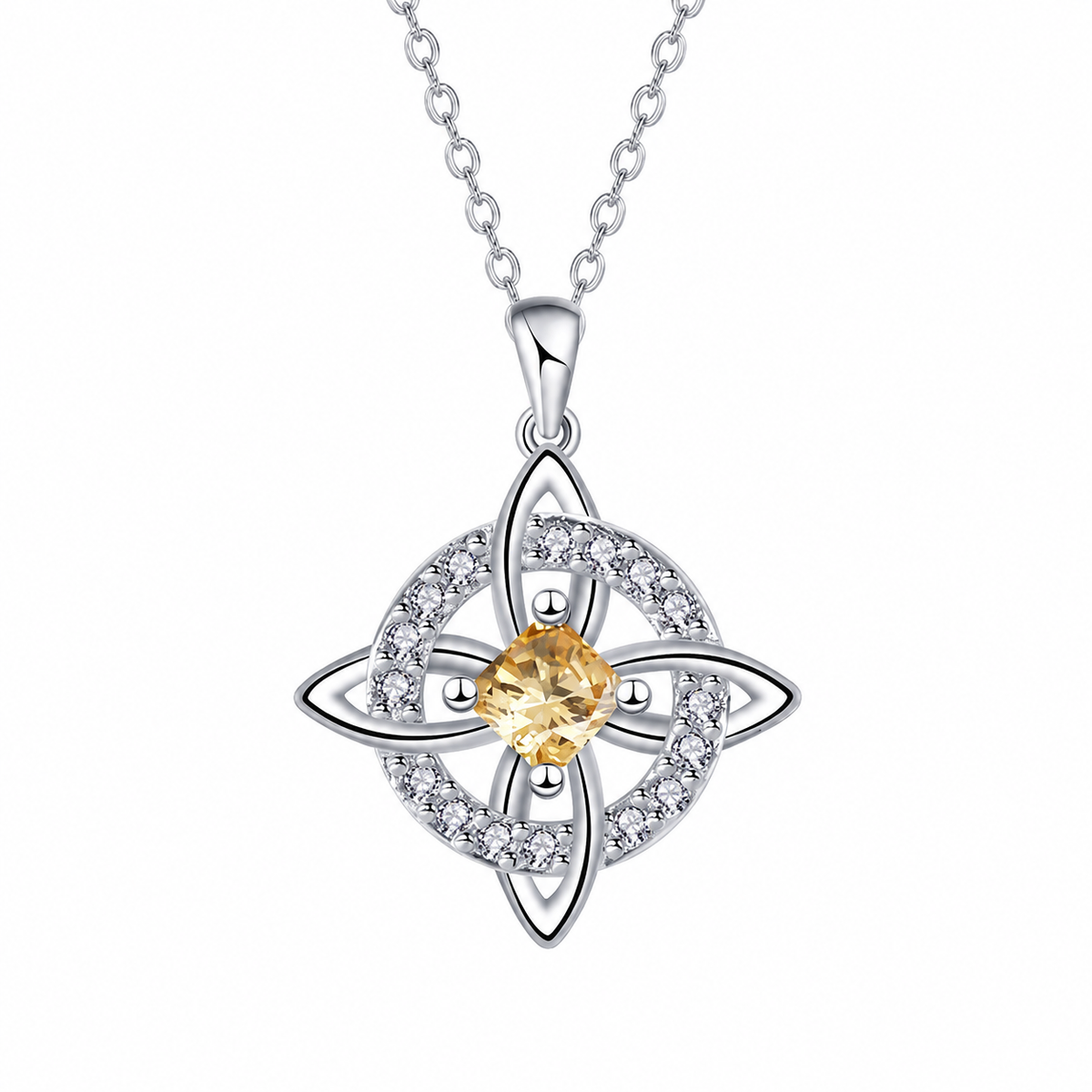 Mystical Birthstone Witches Knot Necklace – Natural CrystalProtect Your Loved Ones
