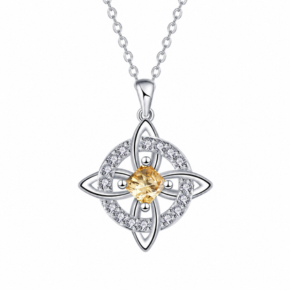 Mystical Birthstone Witches Knot Necklace – Natural CrystalProtect Your Loved Ones