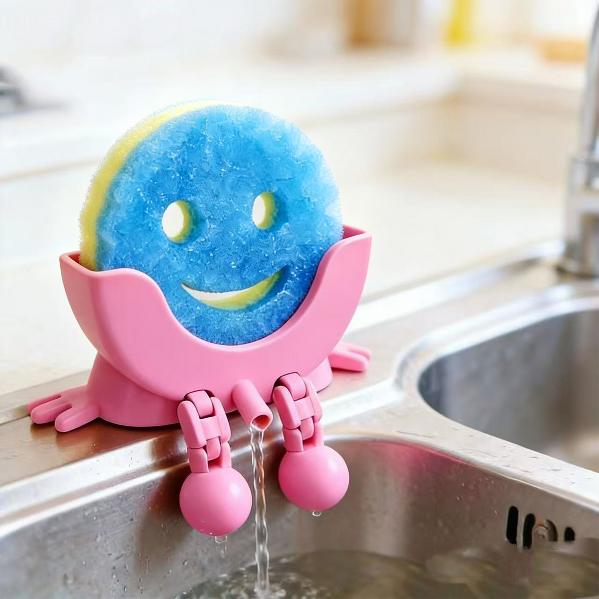 Smiley face sponge drainer - Keeps Your Sink Clean & Dry