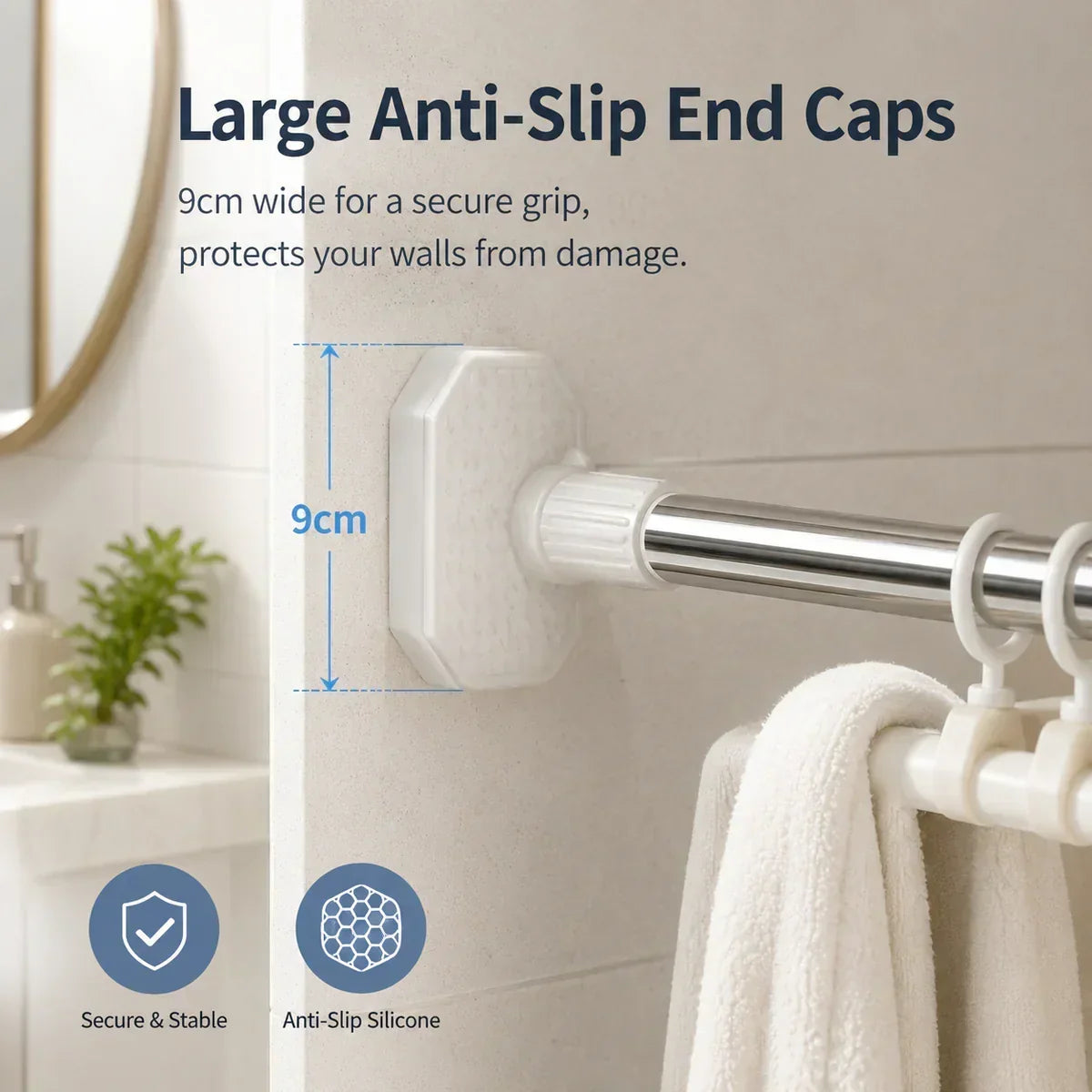 Upgraded Drill-Free Telescopic Tension Rod – Strong Hold, No Wall Damage