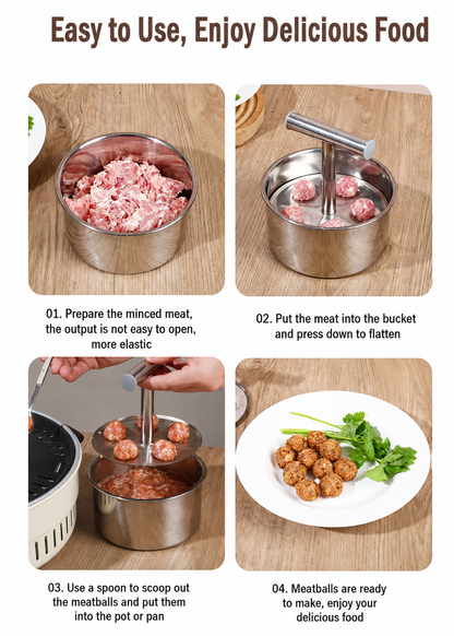 2026 Kitchen Must-Have Stainless Steel Meatball Maker – Easy Press & Perfect Shape