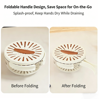 2026 Hot Sale Collapsible Drain Basket with Handle – Wash, Drain & Fresh Storage All-in-One