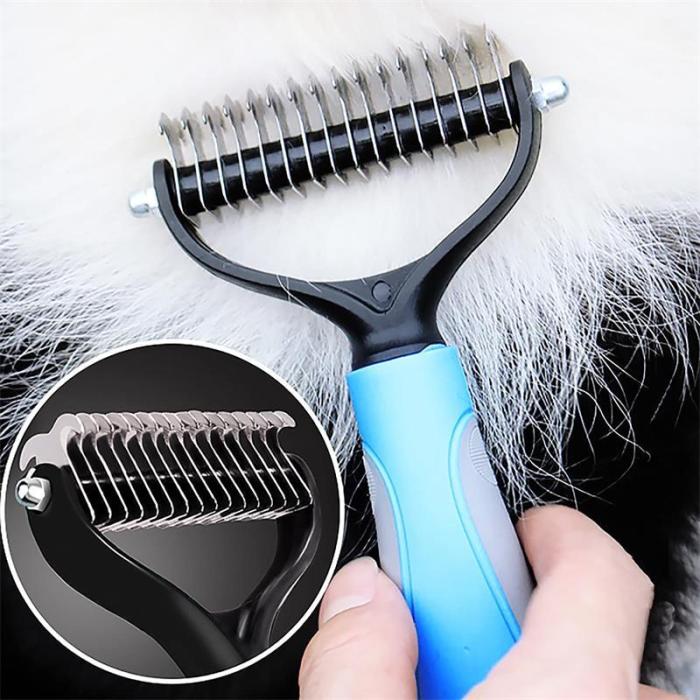 Double-Sided Pet Grooming Brush – Dog & Cat Hair Remover & Styling Comb