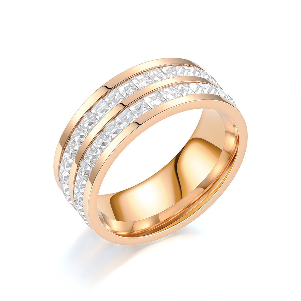Rotating Crystal Ring, Relieves Anxiety, Symbolizes Vows & Luck, Waterproof & Fade-Resistant