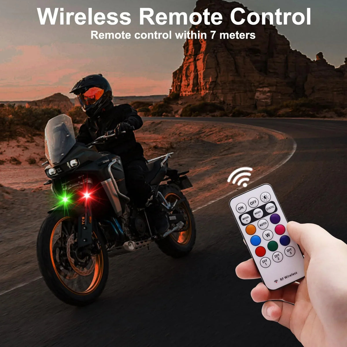RGB LED Strobe Light Kit - Wireless Remote Multi-Mode Flashing For Night Riding Visibility & Safety Upgrade