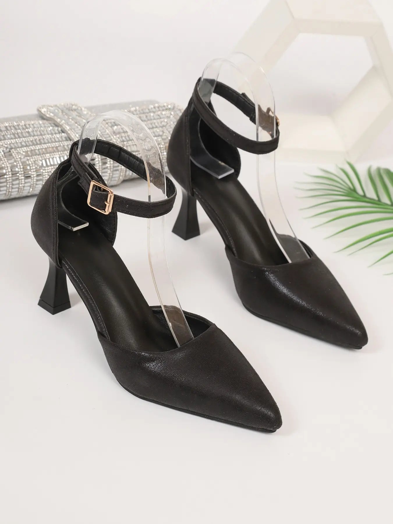 Women's Faux Leather Sandals – Pointed Toe, Stiletto Heel, High Heel
