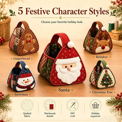 Christmas Quilted Carry Basket – DIY Sewing Kit & Finished Basket