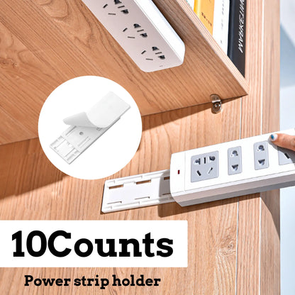 10 Counts Adhesive Punch-Free Socket Holder, Self Adhesive Desktop Socket Fixer
