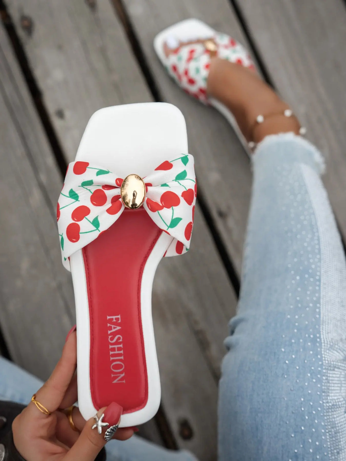 Women's Sandals – Square Toe, Low Heel