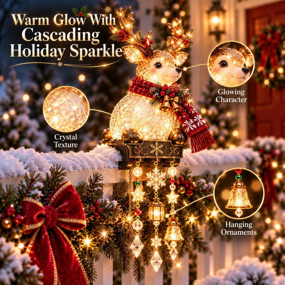 Christmas Porch Railing Lights – 4 Festive Character Designs