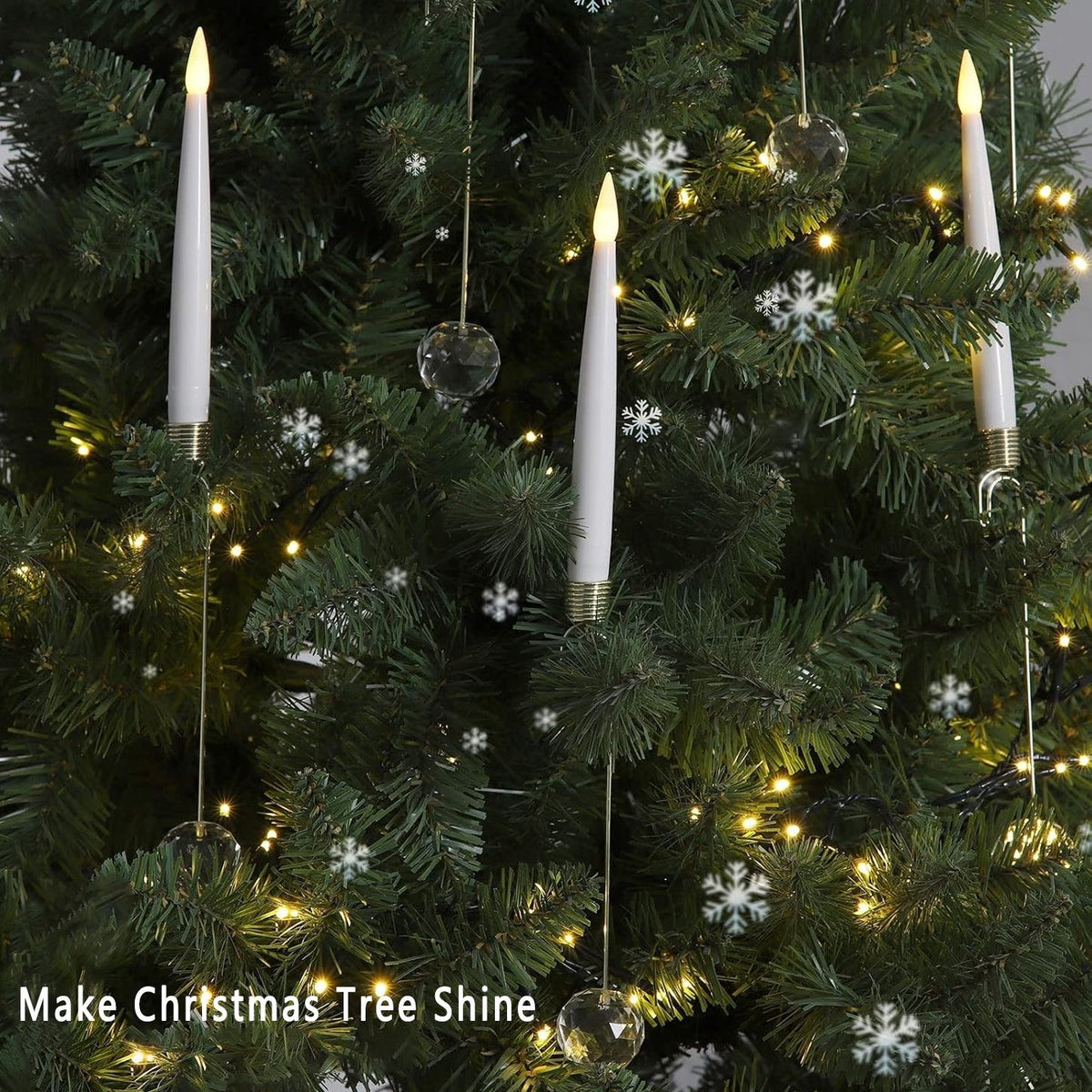 Hot SaleChristmas Tree Led Candles with Clear Crystal Ball Hook