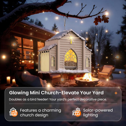 Last Day 50% OFF-Church-Shaped Metal Solar Bird Feeder