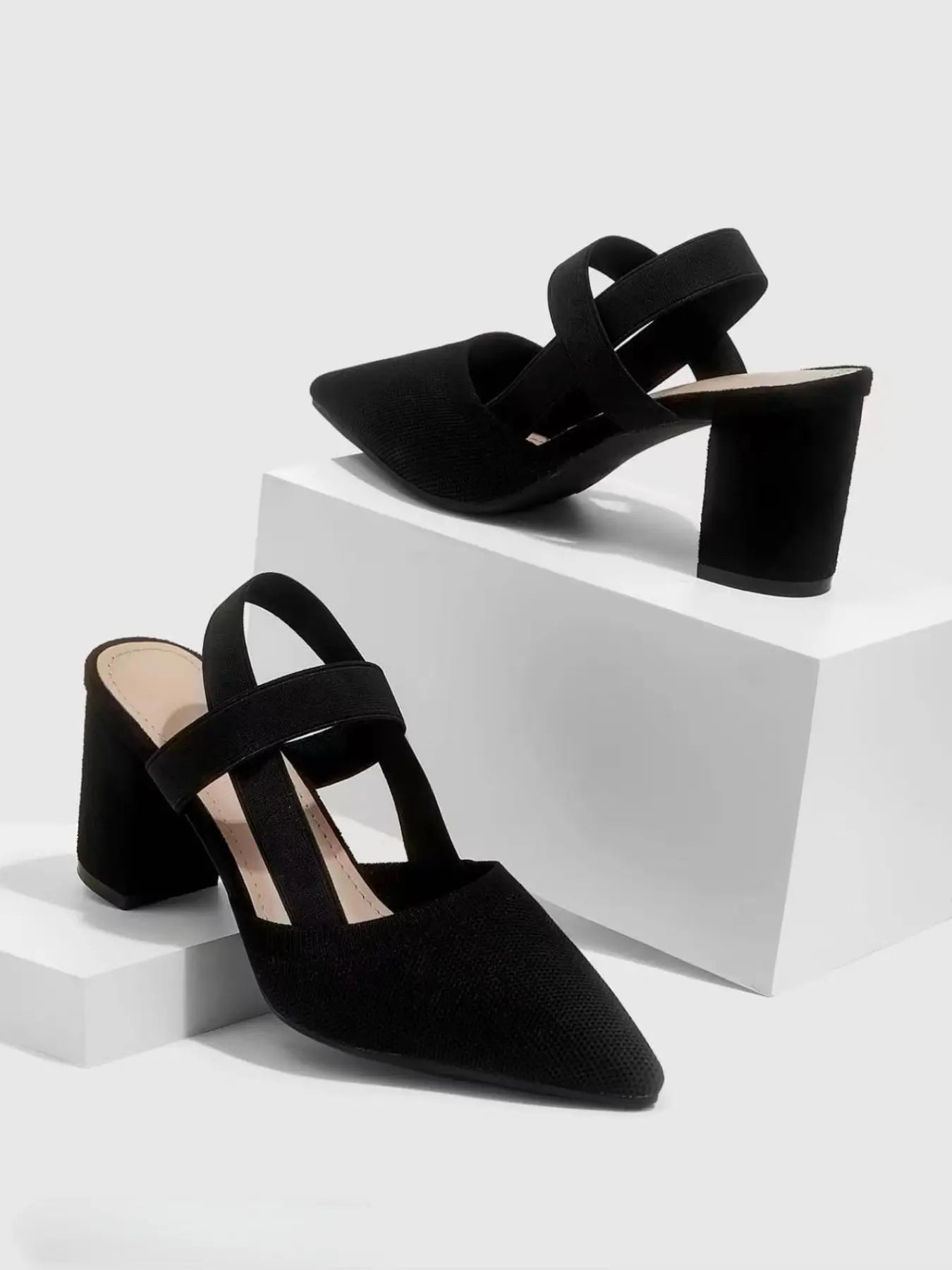 Women's Rubber Sandals – Pointed Toe, Stiletto Heel