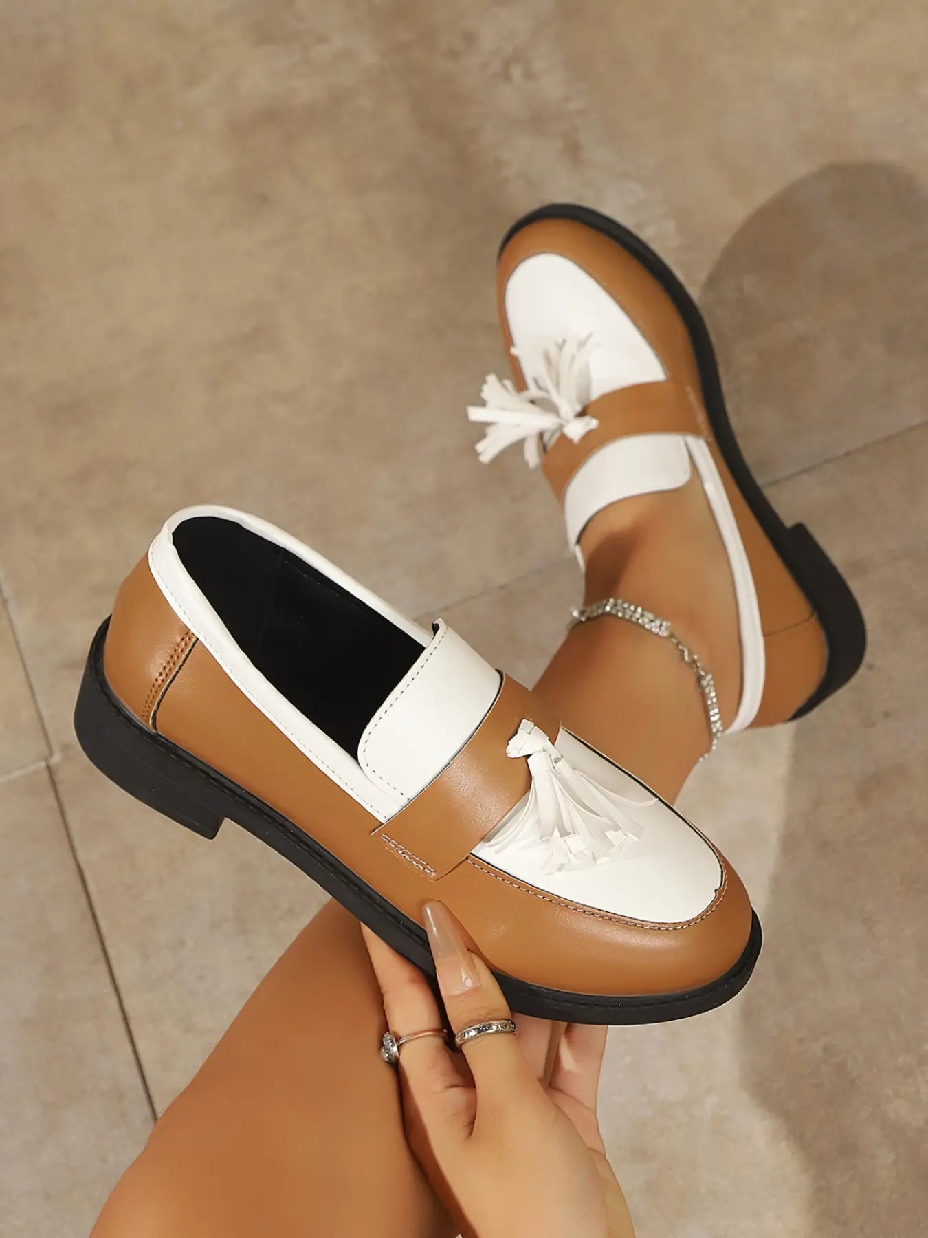Women's Loafers – Low Heel, Slip-On, Tassel