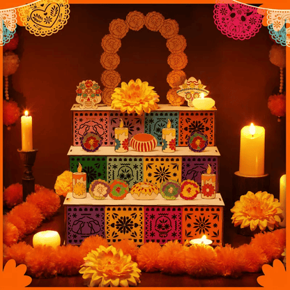 Last Day 49% OFF - Day of the Dead Wooden Altar Display Set | Death is not the end of life, forgetting is(Buy 2 Free Shipping)
