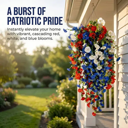 Over 50,000 Sold! Pre-Lit Patriotic Artificial Flower Set - Honor America's 250th Anniversary