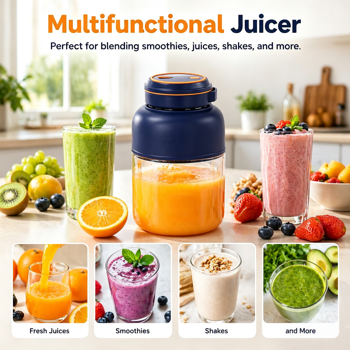 Portable Household Appliances Juicer,USB Summer Essentials Smoothieblender