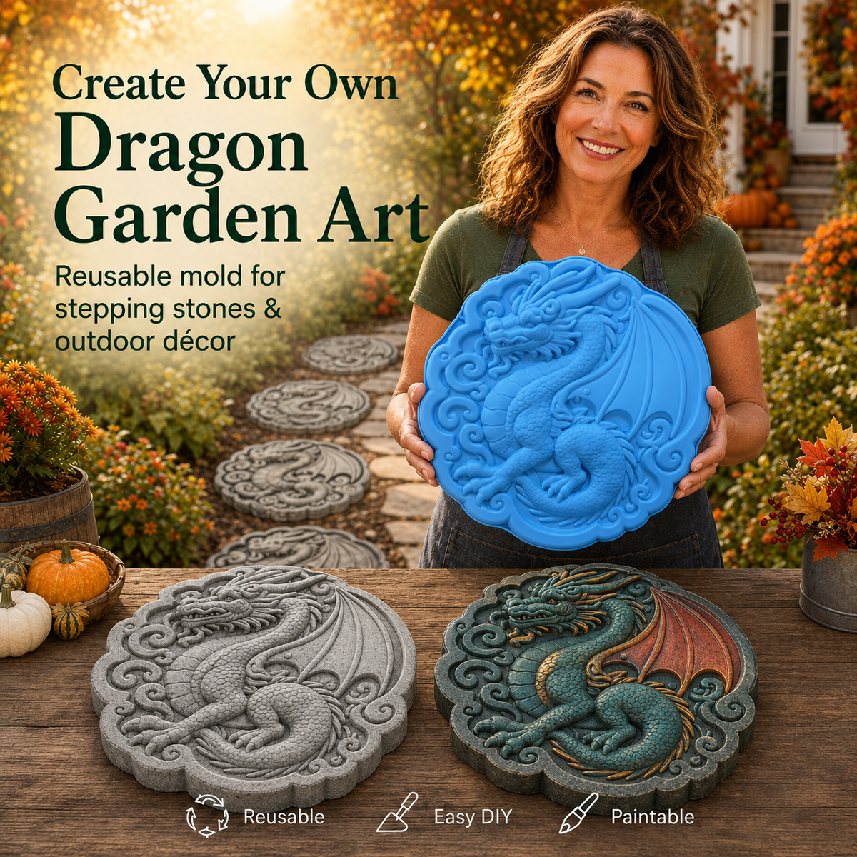 Last-Day Sale - Garden Art Stepping Stone Mold