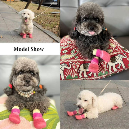 Premium Waterproof Knit Dog Boots – Anti-Slip Paw Protection for Indoor & Outdoor Adventures