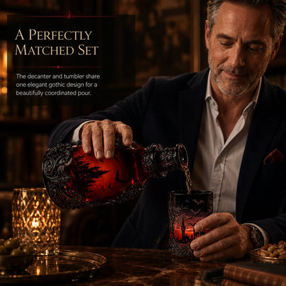 Gothic Vampire Castle Whisky Decanter & Tumbler(Buy 2 Free Shipping)