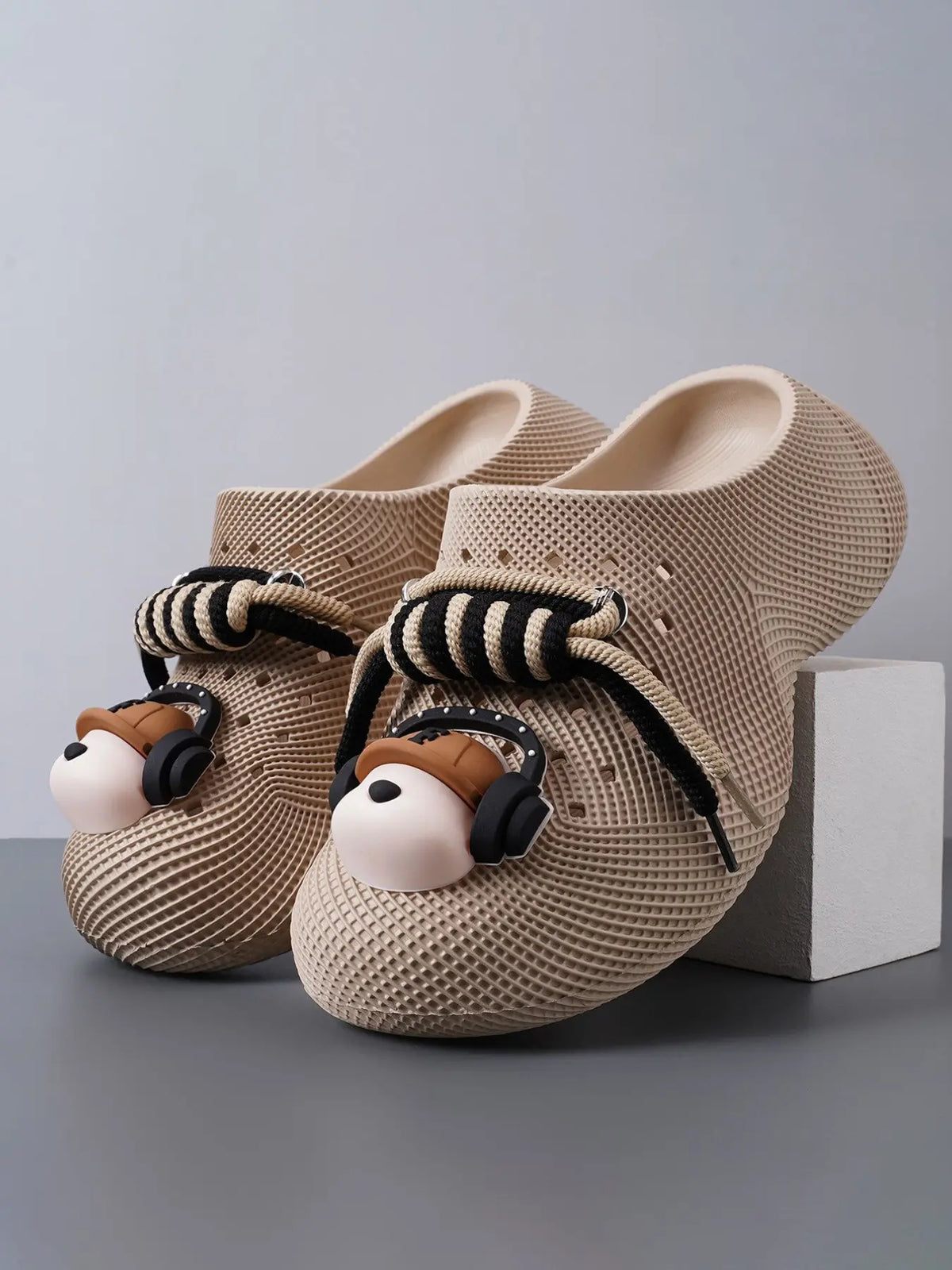Women's Cartoon Print EVA Slippers – Lace-Up, Lightweight