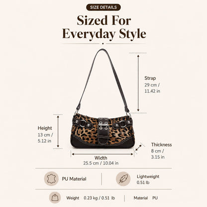 Trendy Leopard Print Underarm Shoulder Bag