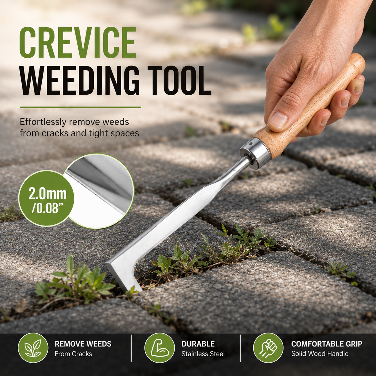 Crack Weeder Tool – Razor-Sharp Stainless Steel Weed Remover