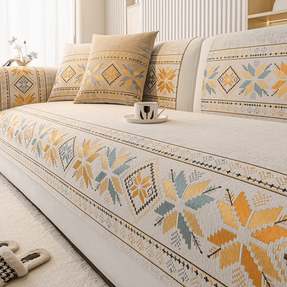 Non-Slip Bohemian Chenille Sofa Cushion Cover – Soft, boho pattern & machine washable – Non-slip backing, fits most sofas – perfect for cozy home decor or pet-friendly spaces