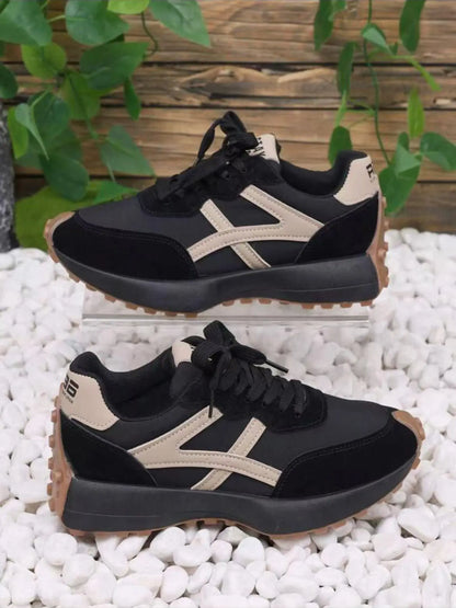 Women's Trainers – Round Toe, Platform, Lace-Up