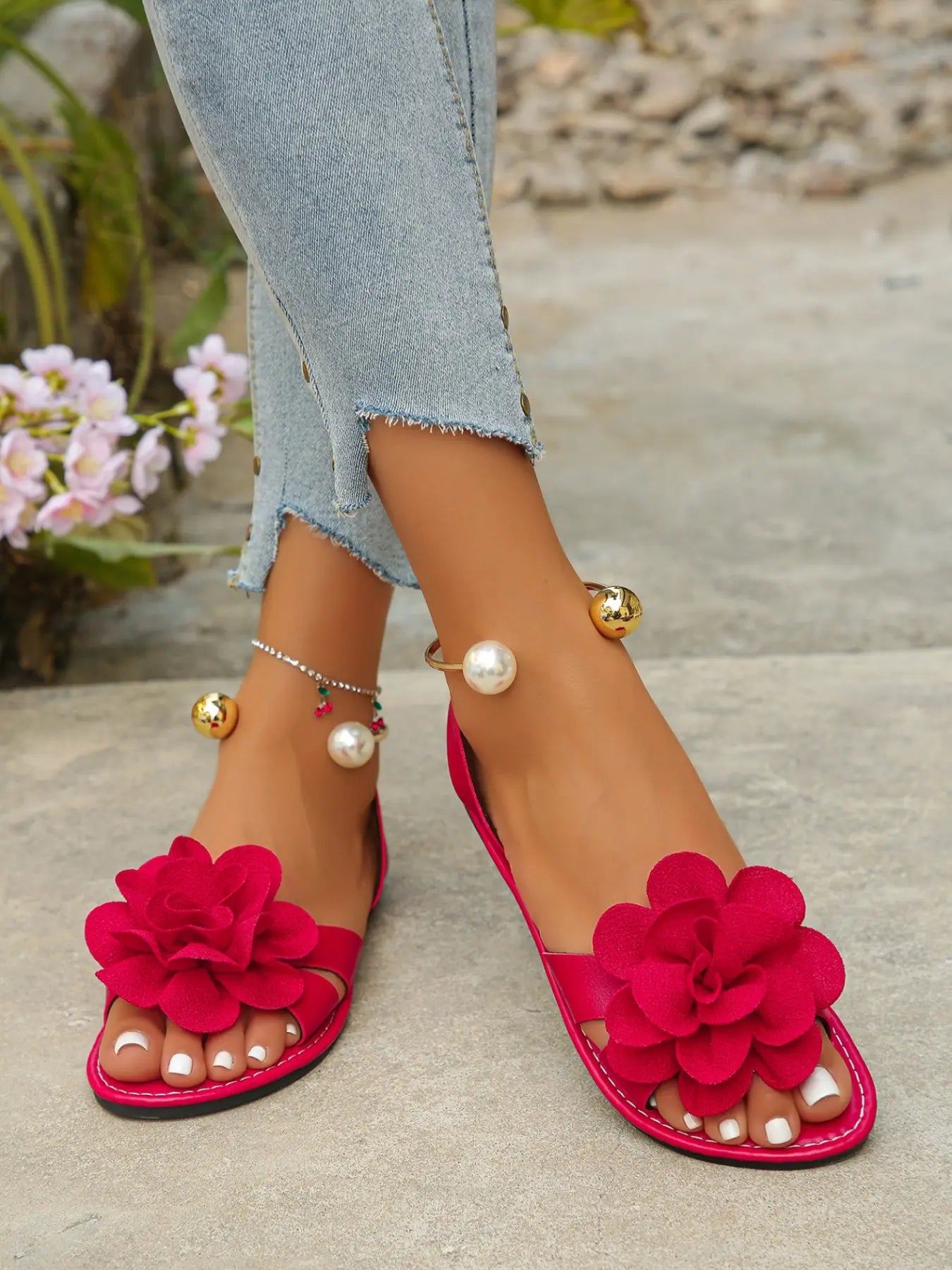 Women's Pearl Floral Sandals