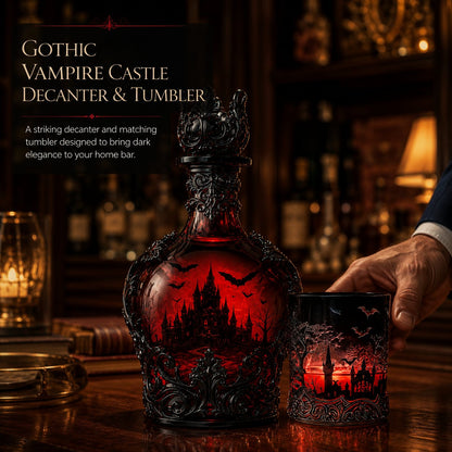 Gothic Vampire Castle Whisky Decanter & Tumbler(Buy 2 Free Shipping)