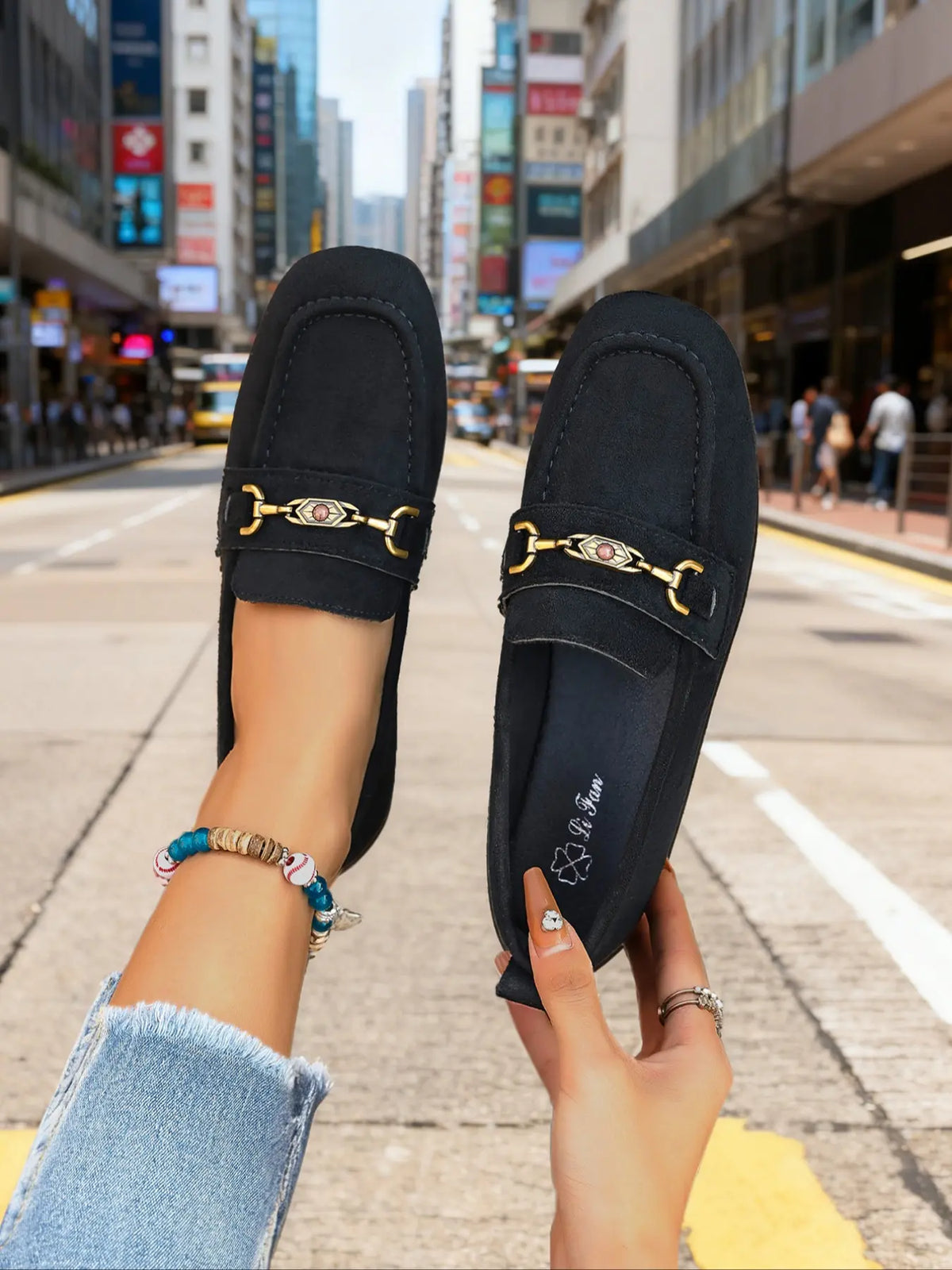 Women's Faux Leather Mary Jane Flats – Square Toe