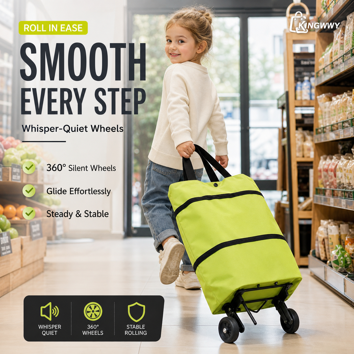 50% OFF !! 2-in-1 Foldable Shopping Cart