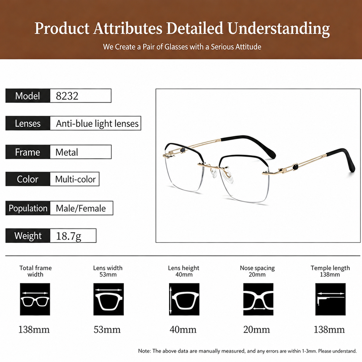 Ultra Light Metal Blue Light Blocking Reading Glasses