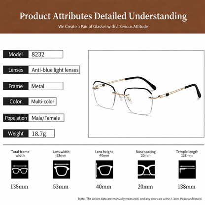 Ultra Light Metal Blue Light Blocking Reading Glasses