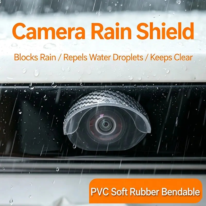 2PCS Car Reverse Camera Rain Cover, Anti‑Fog Waterproof Protection Hood, Carbon Fiber Texture