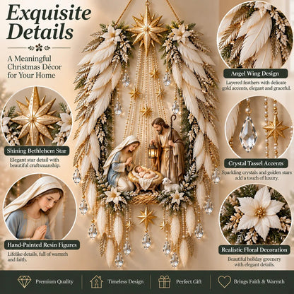 Heavenly Angel Wings Nativity Light – Lighted Christmas Wall Decor