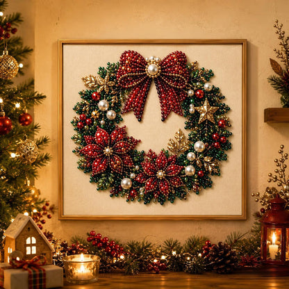 Relaxing & Beginner-Friendly - DIY Christmas Pearl Diamond Painting Art Kit With Frame