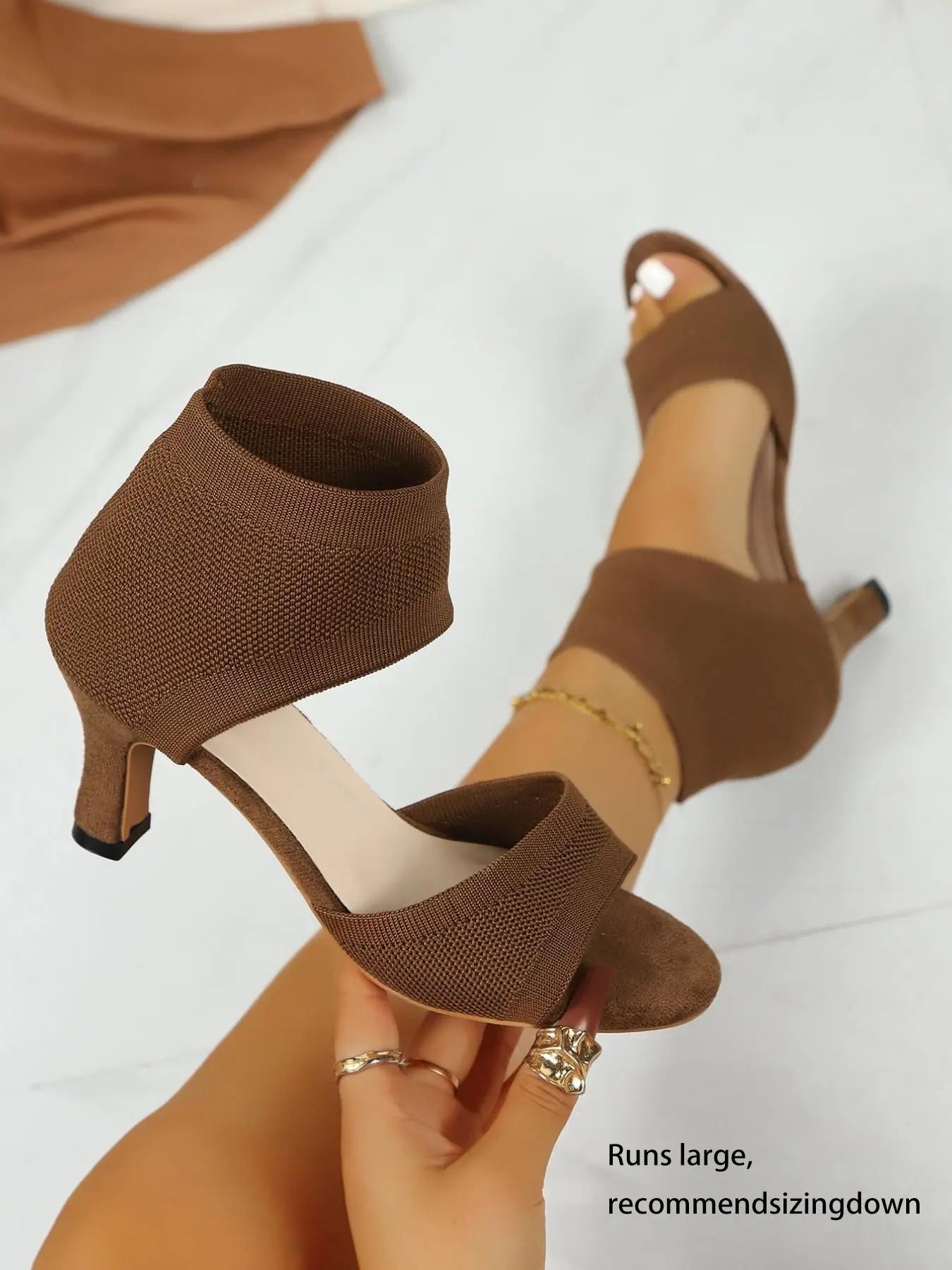 Women's Knit Sandals – Open Toe, Cut-Out, Breathable
