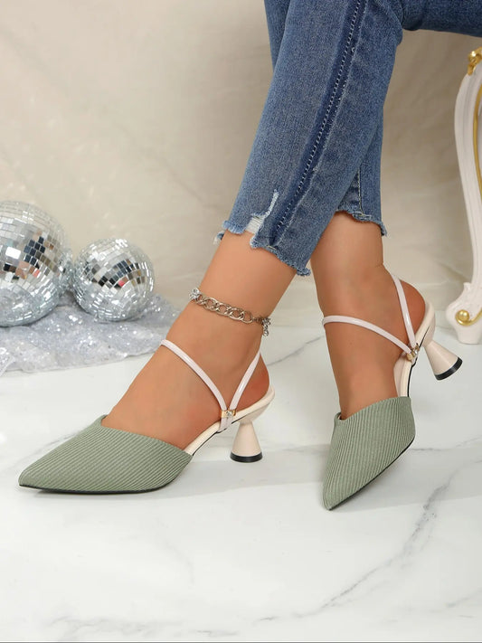 Women's Rubber Sandals – Pointed Toe, High Heel