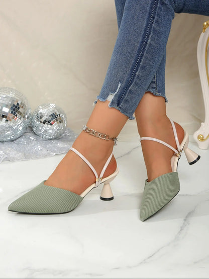Women's Rubber Sandals – Pointed Toe, High Heel