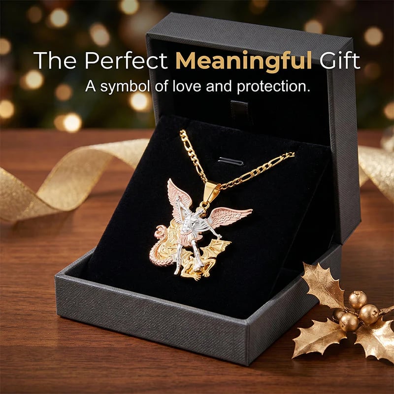2026 New Arrivals 50% OFFTri-Tone Angel Guardian Pendant Necklace – Elegant & symbolic – Perfect for daily wear or gifting – delicate and meaningful