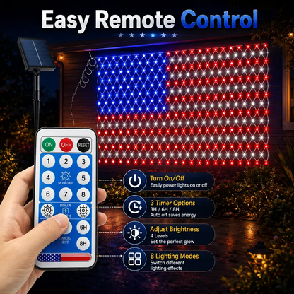 Solar American Flag Lights Outdoor American Flag Net Lights