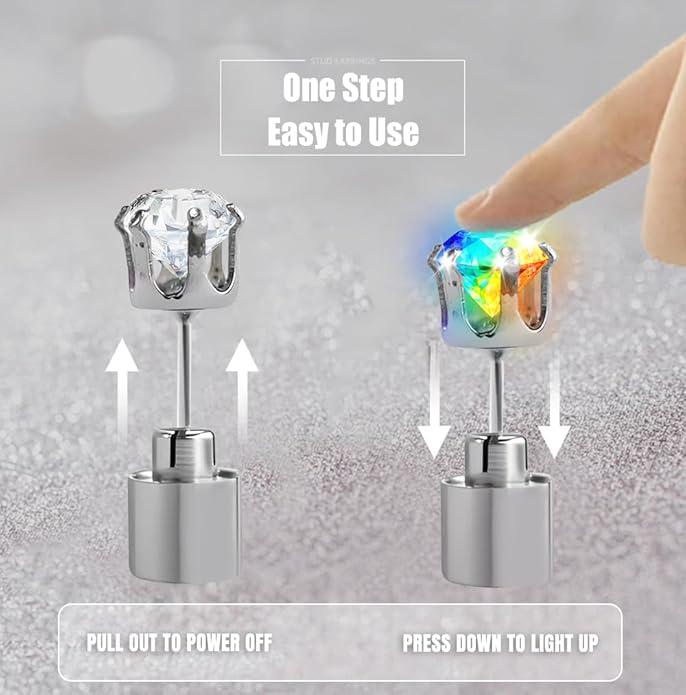 Light-Up LED Stud Earrings – Dazzling Glow for Parties & Festivals