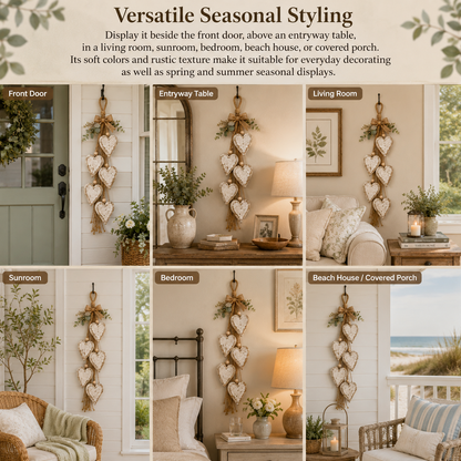LED Hanging Heart Wall Decor – Warm Glowing Rustic Home Accent