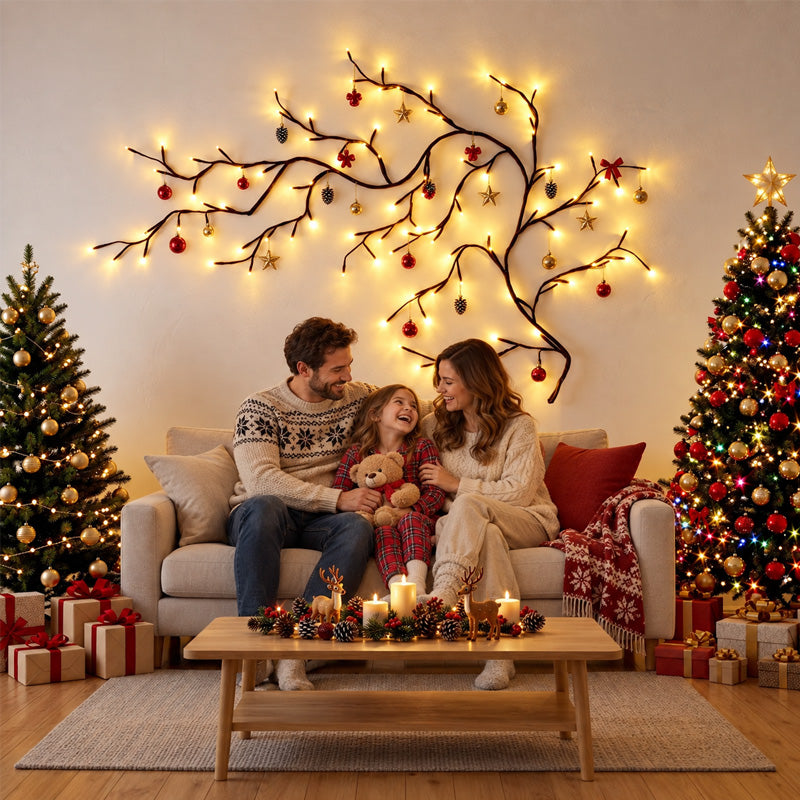 Flexible LED Branch Lights | Remote-Controlled Holiday Wall Decor
