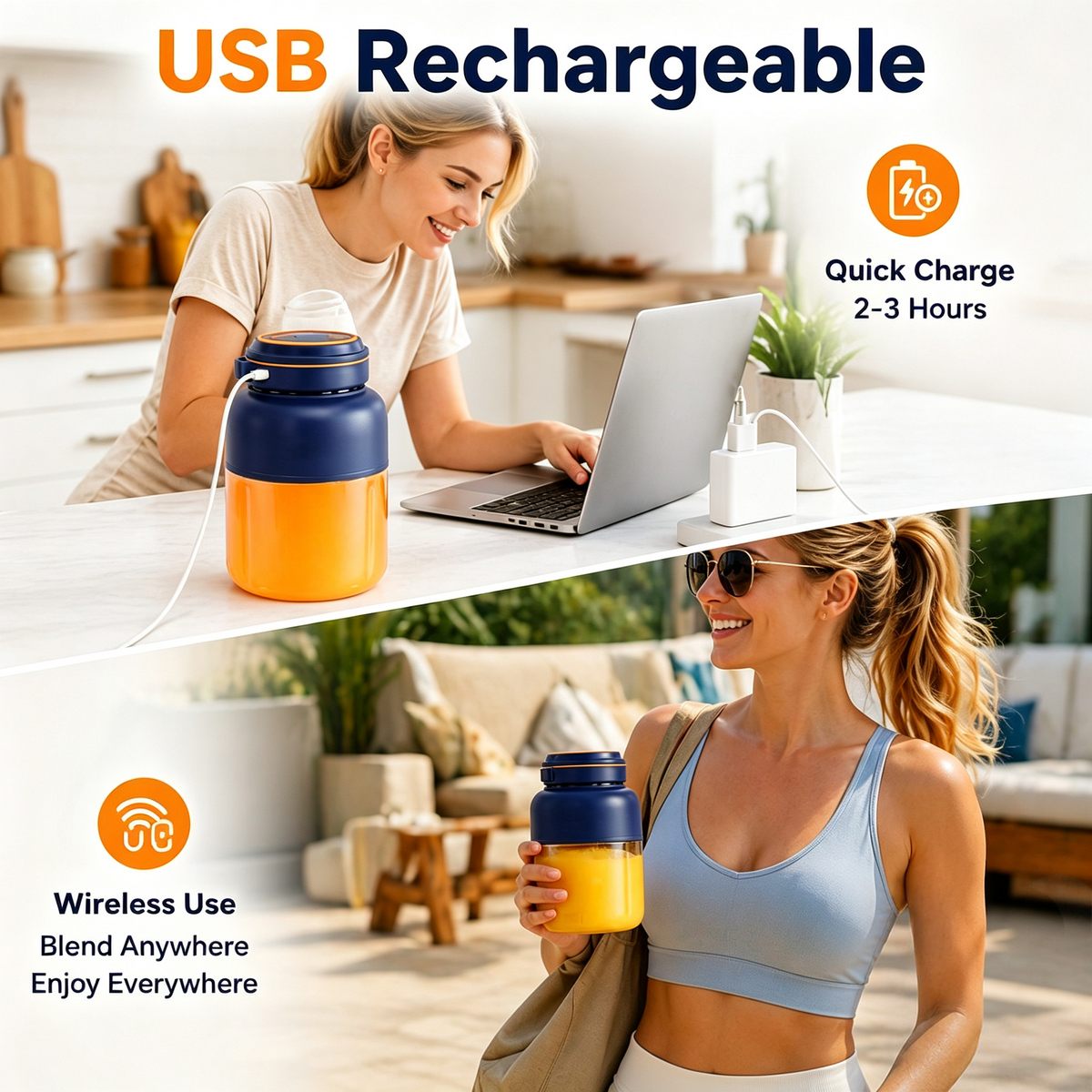 Portable Household Appliances Juicer,USB Summer Essentials Smoothieblender