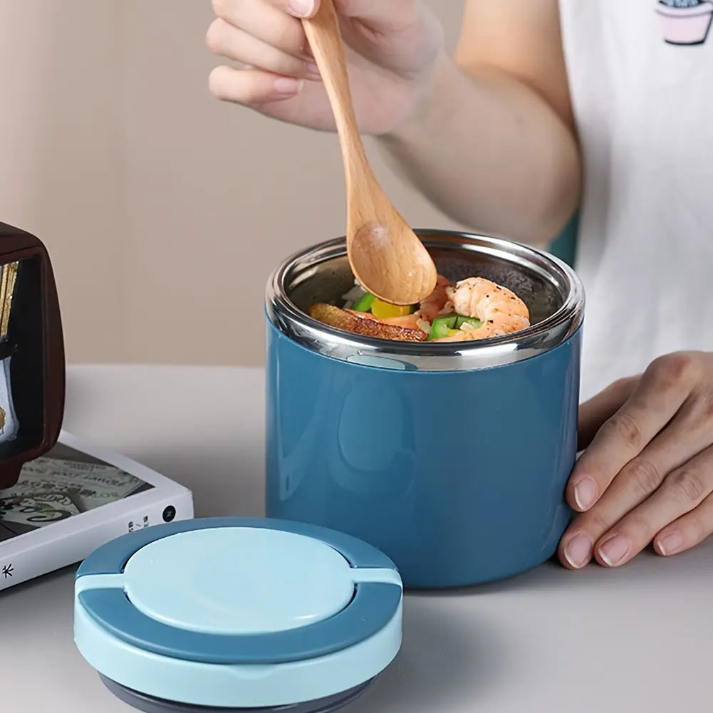 Stainless Steel Bento Style Boxed Lunch Box with Handle